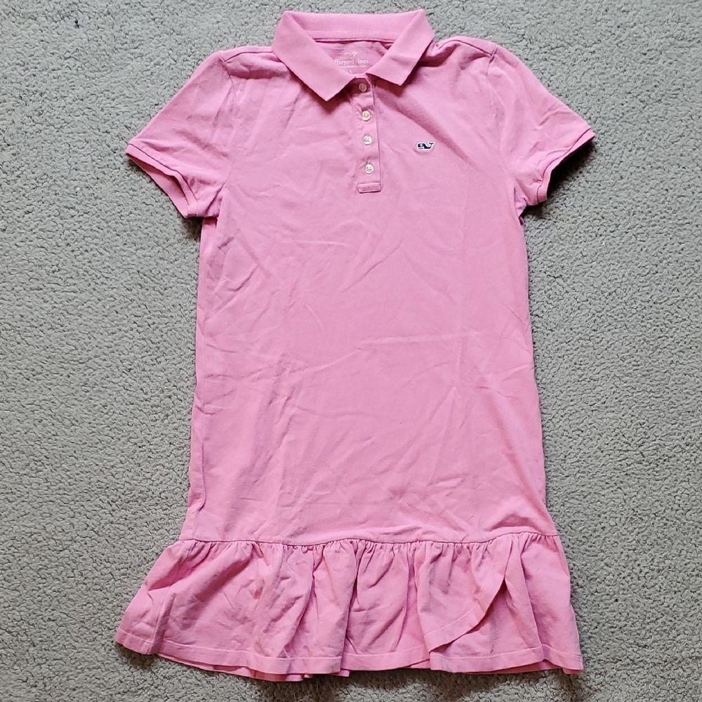 Vineyard Vines Kids Pink Cotton Blend Polo Size L